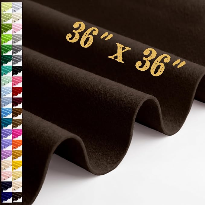 Large Felt Fabric Sheet 36 x 36 Inch, 1.6mm Thick | Soft nonwoven felt