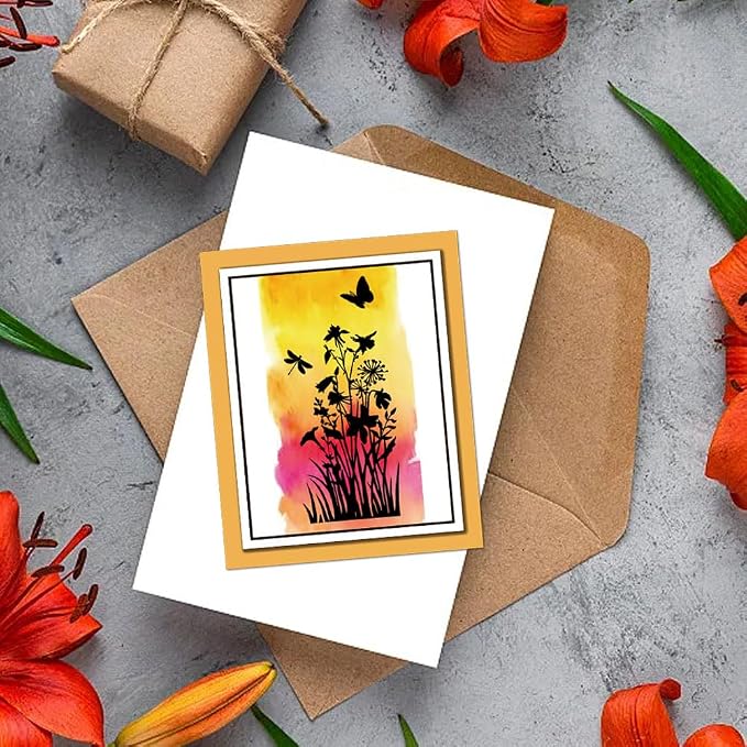 GLOBLELAND Flowers Grass Reeds Clear Stamps