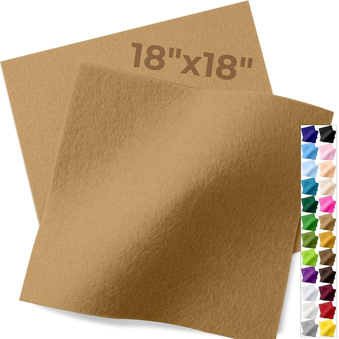IONTACH 18" X 18" Soft Felt Sheets 1.6mm Thick | Acrylic Felt Fabric Sheets