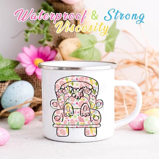 Tintnut Easter Egg Permanent Vinyl 12 Pcs 12"x10" Pink Bunny Adhesive Vinyl |