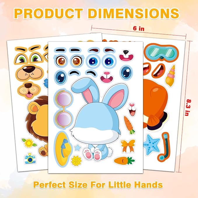 Aowplc 48 Pcs Make-a-Face Sticker Sheets