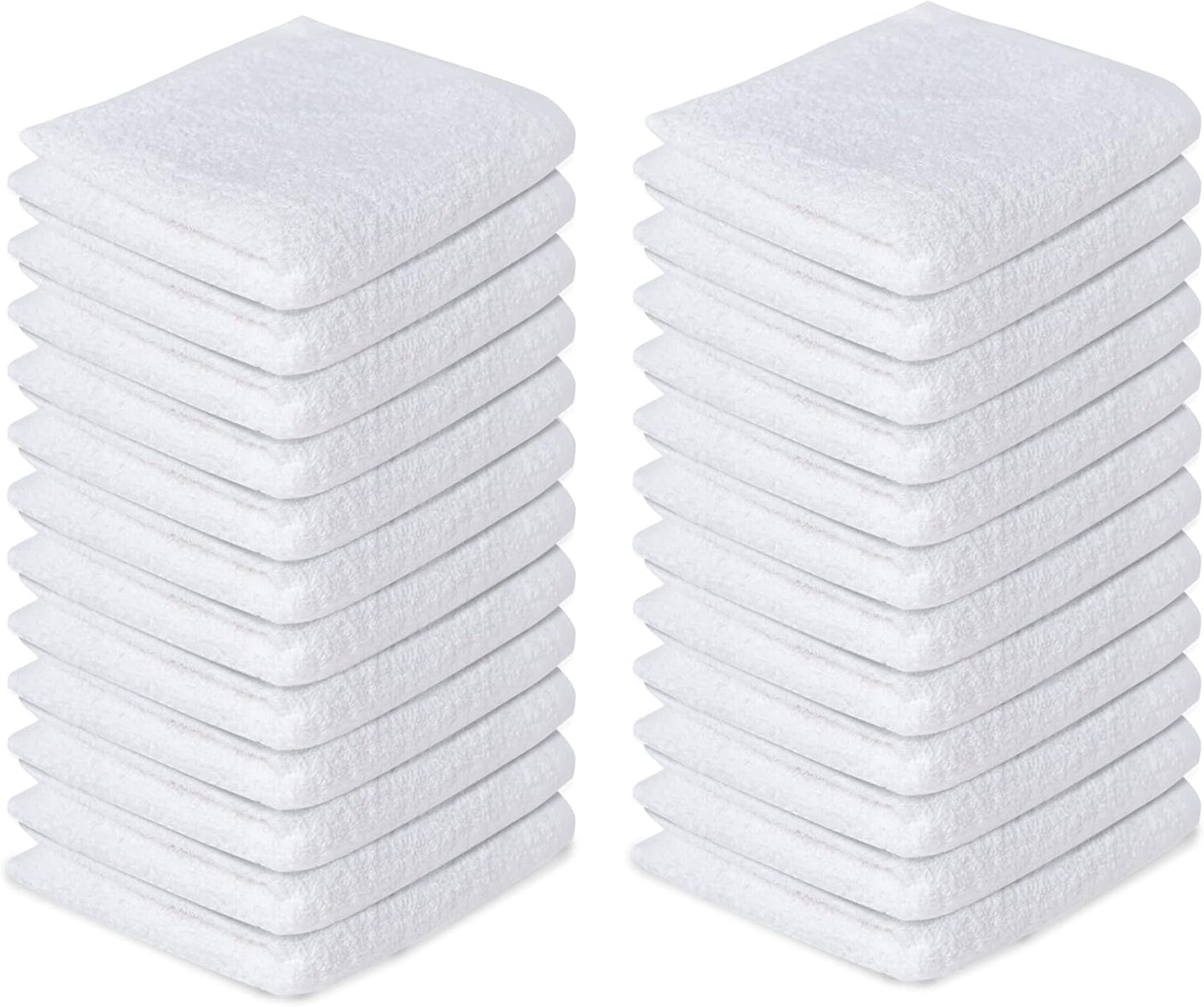 Softolle 100% Cotton Washcloths 24 Pack (12x12 Inches) Soft, Highly Absorbent Washcloth, Face Towels, Wash Cloths for Face, Ring Spun, Bulk Pack (Grey/White)