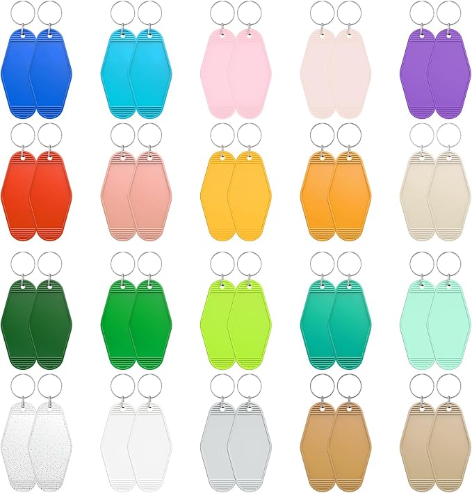Uniclife 40 Pcs Blank Hotel Keychain Tags, Blank Motel Keychain