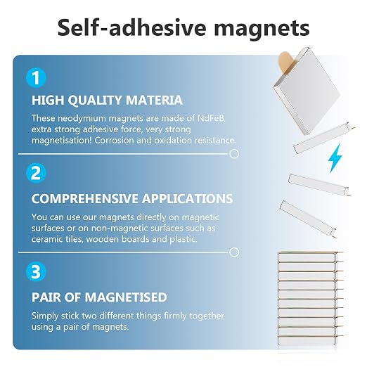 UTOMAG 30 Pcs Rectangular Neodymium Magnets