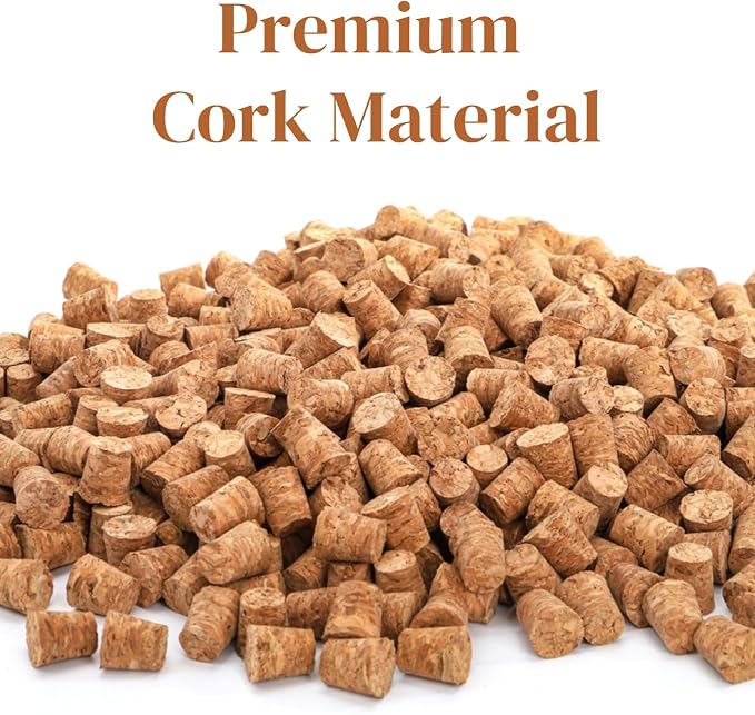 Eorbow 500 Packs Small Cork Stoppers, Mini Tapered Bottle Plugs, Reusable Glass