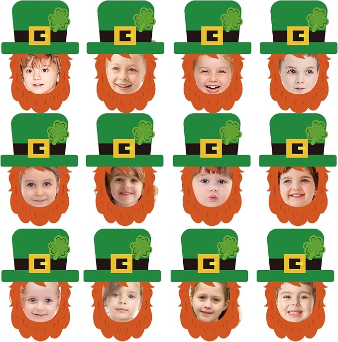 50 Pcs St. Patrick's Day Bulletin Board Leprechaun Hat Cutouts | Green