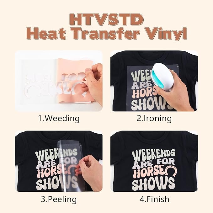 HTVSTD Pale Pink Boho HTV Heat Transfer Vinyl 8pcs 12×10in Iron on Vinyl |