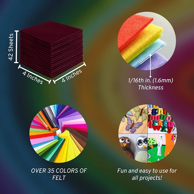 FabricLA Acrylic Felt Sheets for Crafts