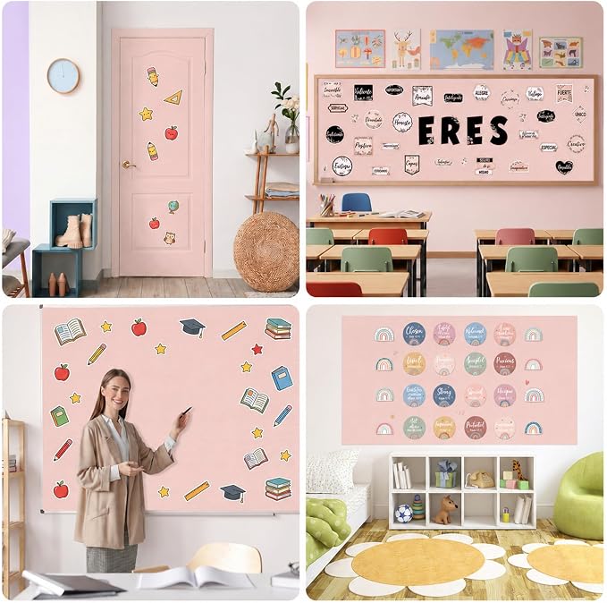 4 Rolls Blush Bulletin Board Paper Roll Non-Woven Bulletin Board Background