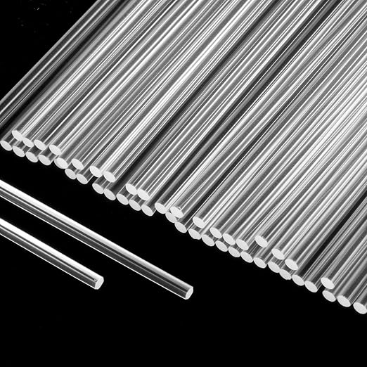 120 Pcs Clear Acrylic Rods, 2 mm 8 inch Diameter Acrylic Dowel Rods | Reusable