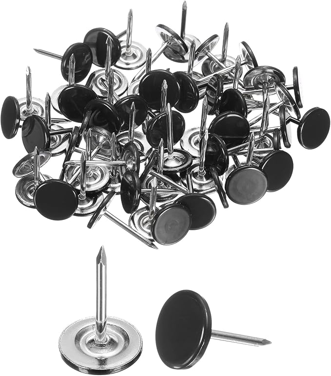 uxcell 150Pcs Upholstery Tacks, 11mmx17mm Flat Head Thumb Tack Decorative