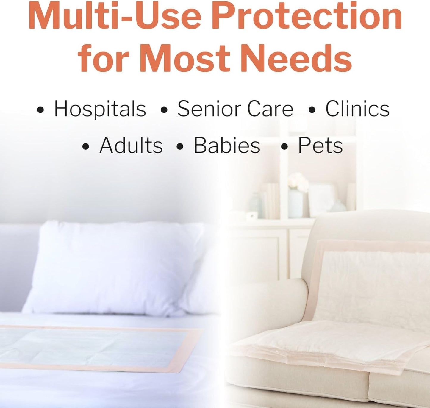 McKesson Underpads Disposable Bed Pads 30" x 36" [50 Count], Heavy Absorbency, Ultra Incontinence Chux Pads for Adults, Elderly, and Baby, Pee Pads