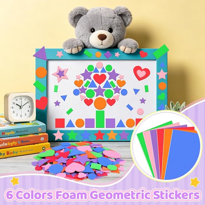 600Pcs Foam Stickers Foam Shape Stickers