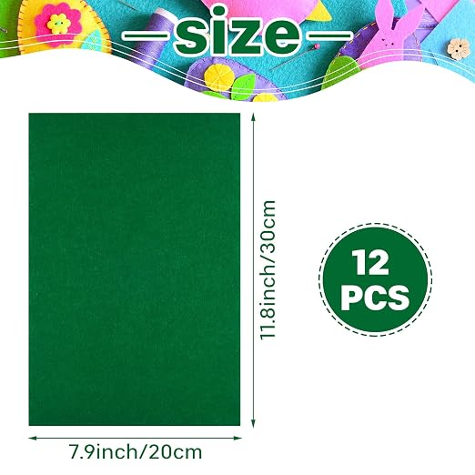 Morcheiong 12 Pcs Self Adhesive Felt Sheet Soft Felt Sheets