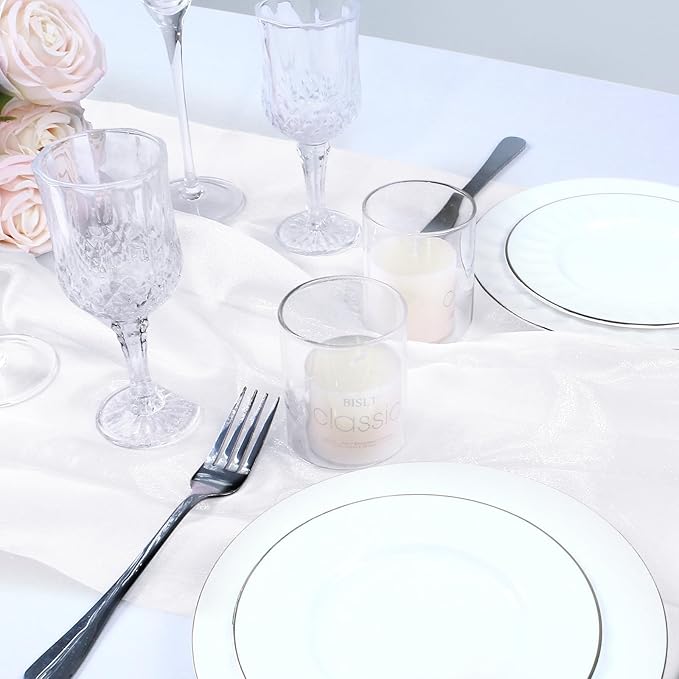 VACVELT White Sheer Organza Fabric by The Yard 60" Wide | Semi-Transparent