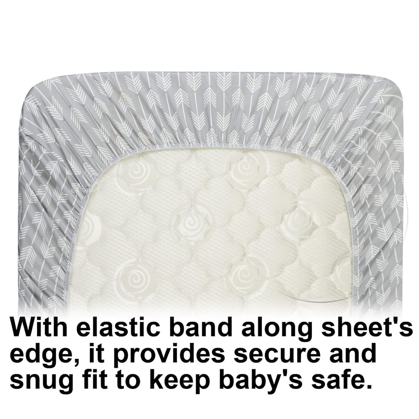 Onacosht Bassinet Sheets for Baby Boy and Girl, Stretchy Breathable Fitted Sheet Universal for Bassinet Cradle Hourglass Oval Rectangle Pad/Mattress, 4 Pack Stripe Star Cloud and Arrow Printing