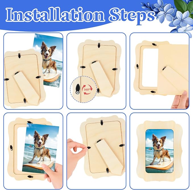 VOKOY 35 Pack Wooden Picture Frames