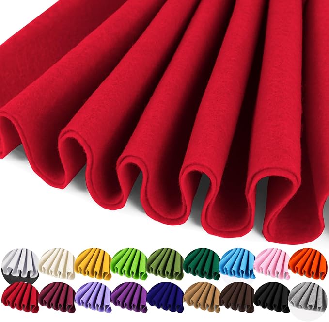 IONTACH 36" X 36" Red Soft Felt Fabric 1.6mm Thick | Felt Sheets