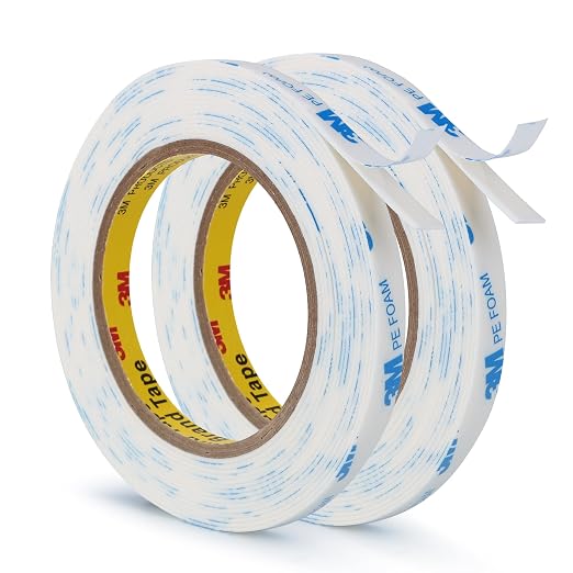 3M Double Sided Tape 0.39" × 16.5 Ft 2 Pack, Removable PE Foam Tape | Heavy