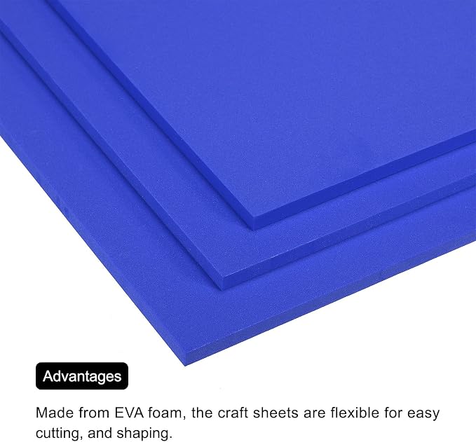 MECCANIXITY EVA Foam Sheets Blue 9.8 Inch x 9.8 Inch 7mm Thick Crafts Foam