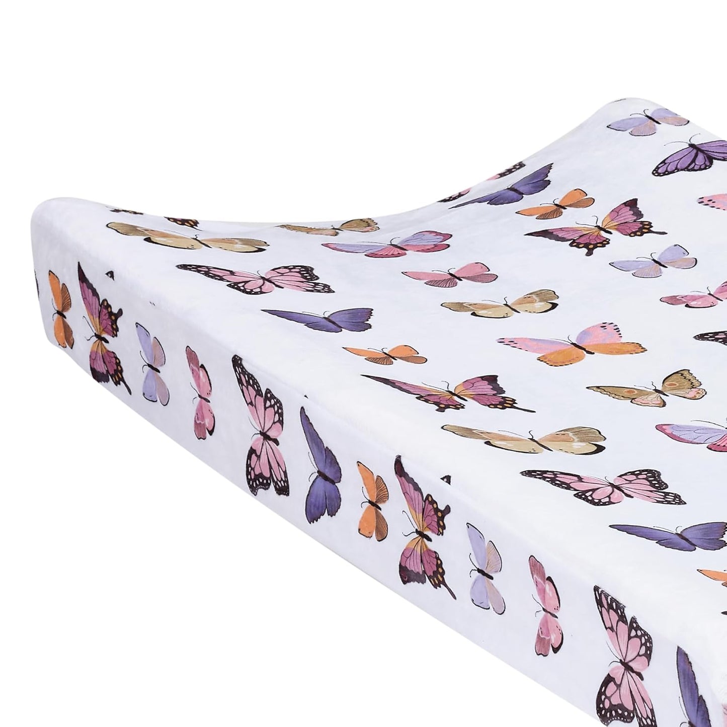 Lambs & Ivy Butterfly Dreams Soft/Cozy Fleece Changing Pad Cover - White