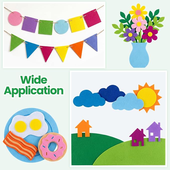Peryiter 150 Pcs Back to School Pastel Felt Sheets Bulk