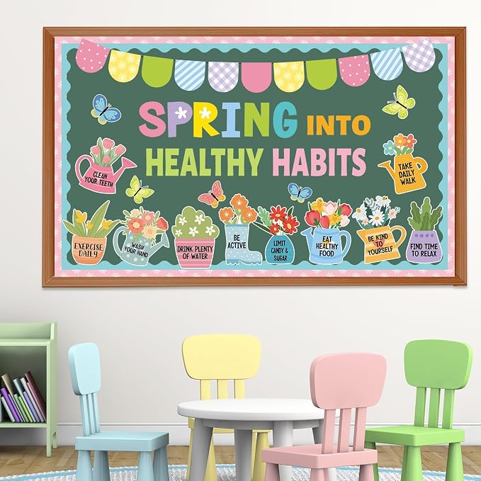 Spring Healthy Bulletin Board Set Spring Into Healthy Habits Classroom
