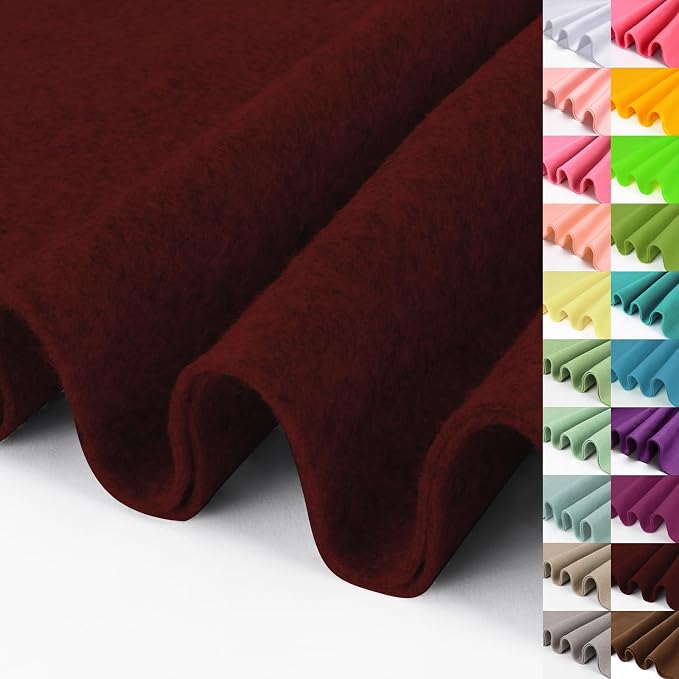 Deep Autumn Red Large Felt Fabric 36" X 36" 1.4 mm1 Square Yard | Soft Felt