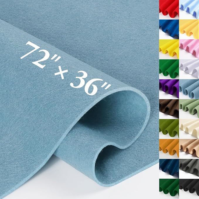 Dusty Blue Fabric Sheet 72" X 36", 1.4mm Thick Large Soft Durable Flexible