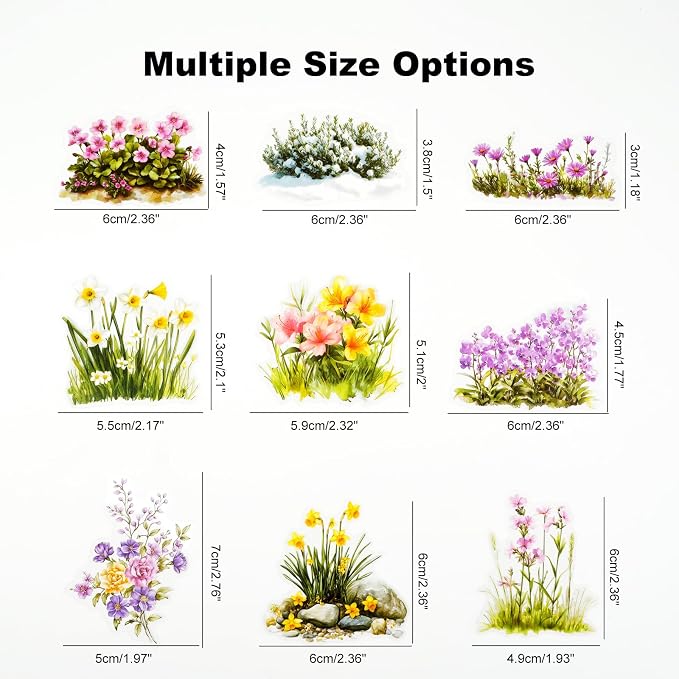 240PCS Floral PET Stickers – Die-Cut Botanical Landscape Stickers