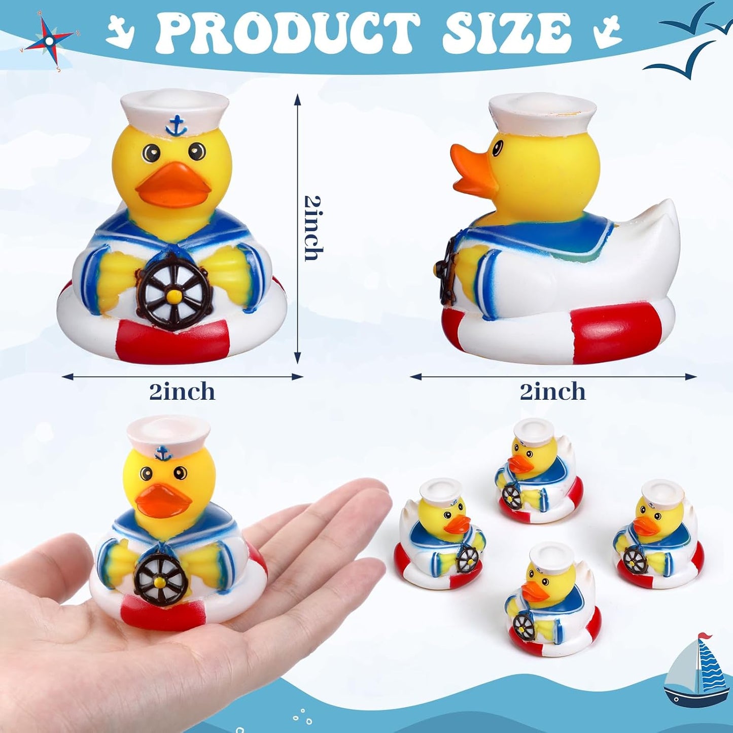 Jerify 96 Packs Cruise Ships Rubber Ducks 2 Inch Nautical Rubber Cruise Ducks Bulk Sailing Ship for Carnival Party Gift Incentives Bath Tube Pool