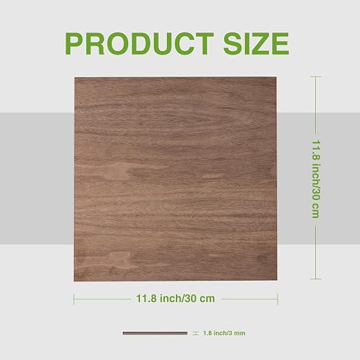 Rowood 6 Pack Plywood Sheets, 2 Pack Walnut+2 Pack Basswood+Double Pack Birch