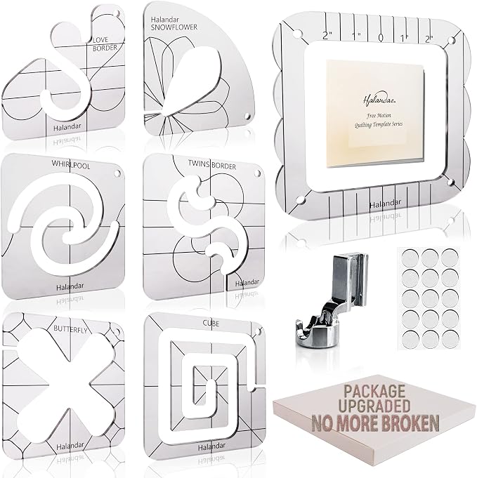 6 Pcs Free Motion Quilting Template Series