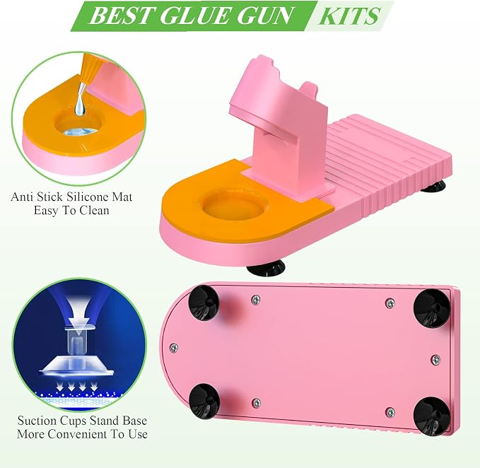 MONVICT Pink Hot Glue Gun Kit, Mini Glue Gun