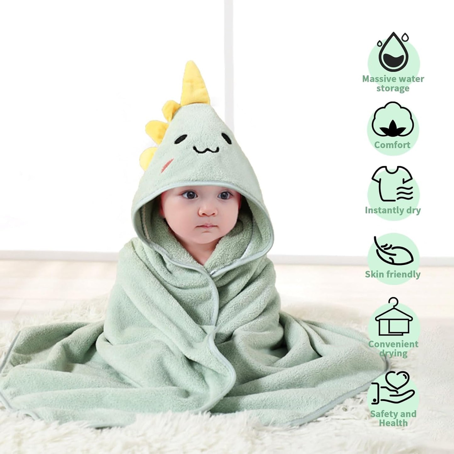 Hooded Baby Towels, 4 Packs Premium Soft Baby Bath Towels with Hood for Babies, Toddler, Infant - Ultra Absorbent, Baby Stuff Shower as Best Gifts for Boys and Girls (4Pack)