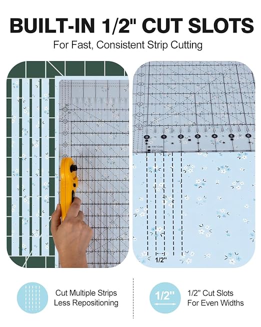 Quilting Rulers 17-3/4in x 22in, Slotted Quilting Ruler