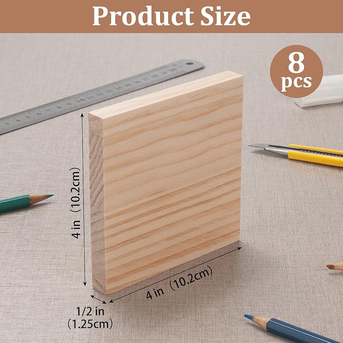 4″ X 4″ Wood Squares Wooden Blocks