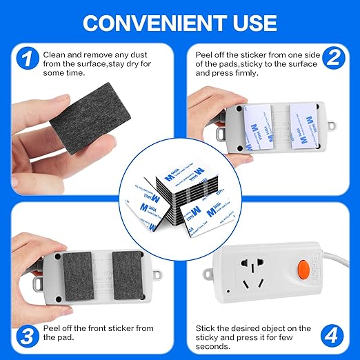 Double Sided Adhesive Pads, Heavy Duty Mounting Tape, Super-Sticky Black Strong
