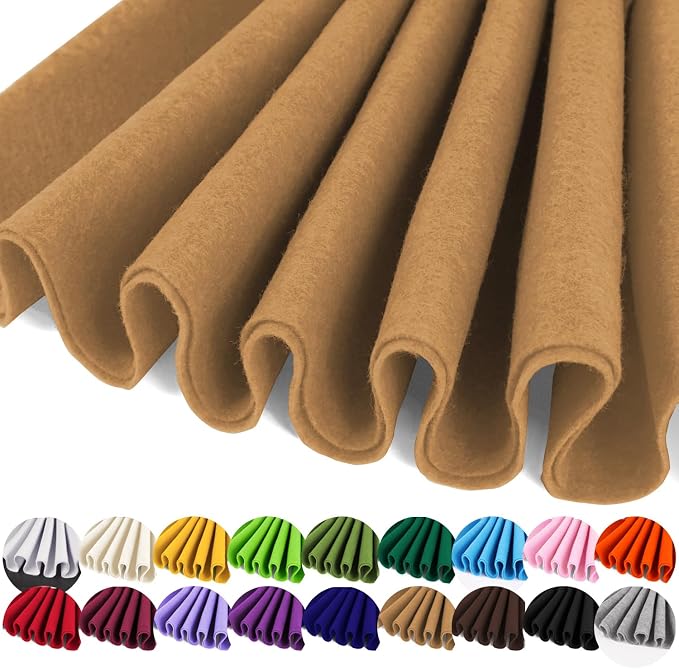 IONTACH 36" X 36" Tan Soft Felt Fabric 1.6mm Thick | Felt Sheets