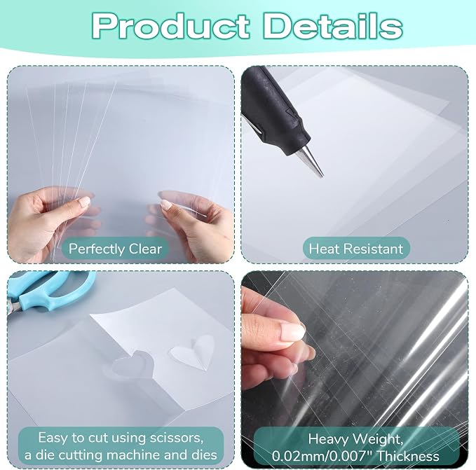 10 Pcs Heat Resistant Acetate Sheets, 5.8 X 8.3 Inch Clear Acetate Sheets