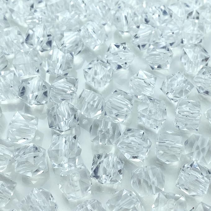 100pcs 12mm Acrylic Cube Faceted Beads Colorful Square Plastic Spacer Beads
