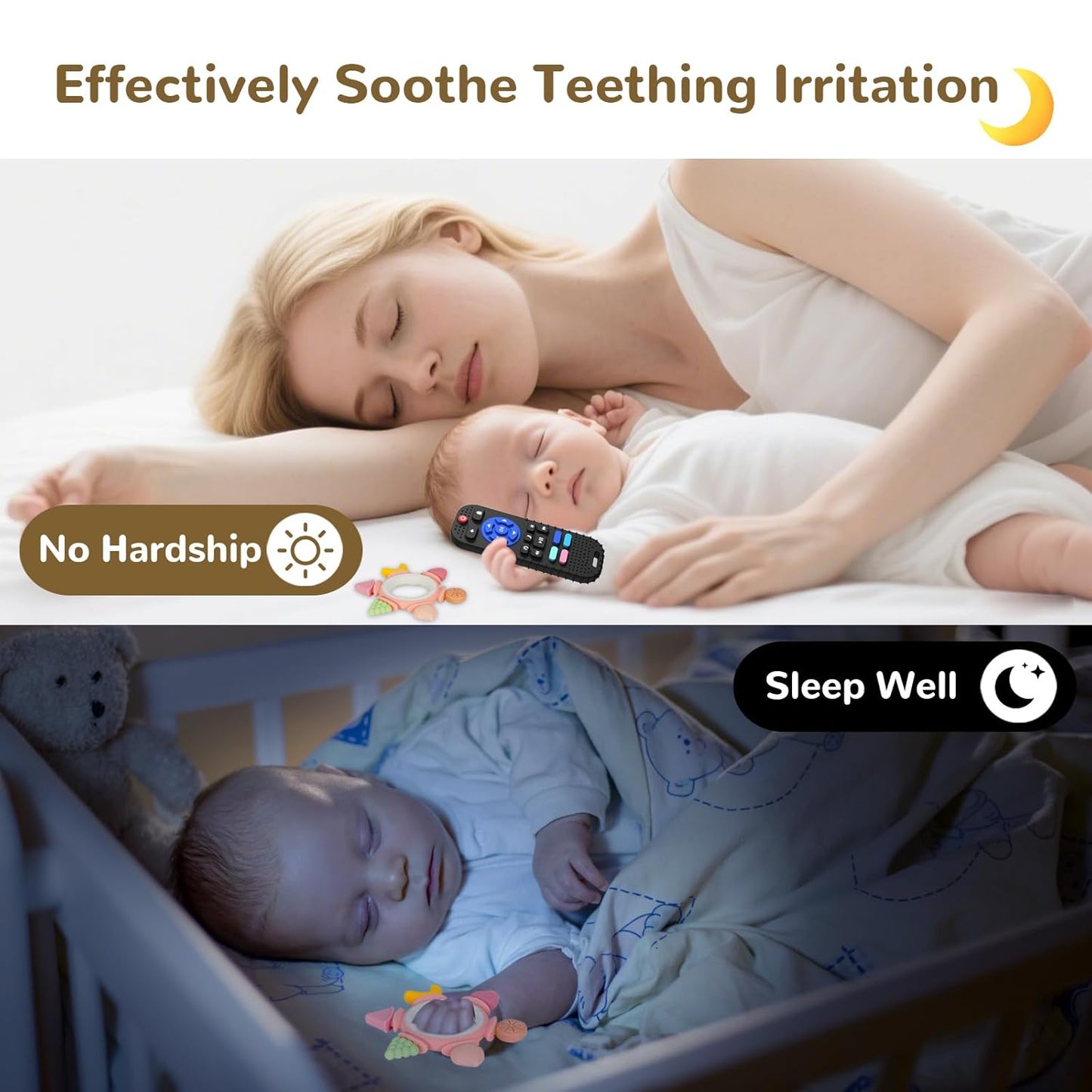 Hooku Silicone Teethers for Babies 6-12 Months, Teething Toys for Babies 0-6 Months, Baby Fruit Teethering Rings, BPA Free Baby Chew Toys, Infants Gifts