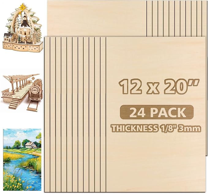 Adrattnay 24pc Basswood Sheets