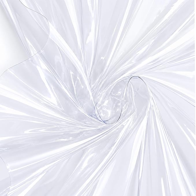 SHISU Clear TPU Vinyl Fabric 12 Mil, Heavy Duty Waterproof Sheet | Strong