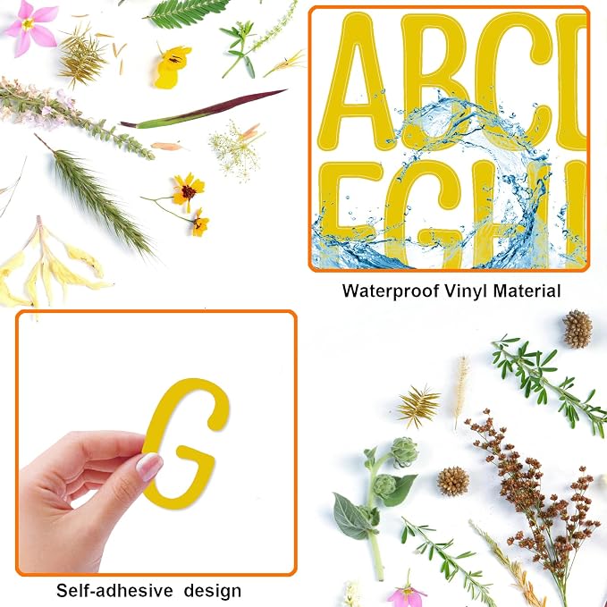 Bemeol 30 Sheets Large Letter Stickers 4 Inch Alphabet Letter Stickers Self