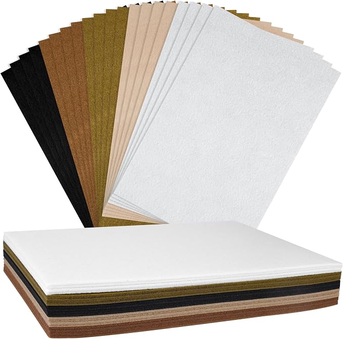 NEBURORA 20 Pcs 2mm Thick Stiff Felt Sheets