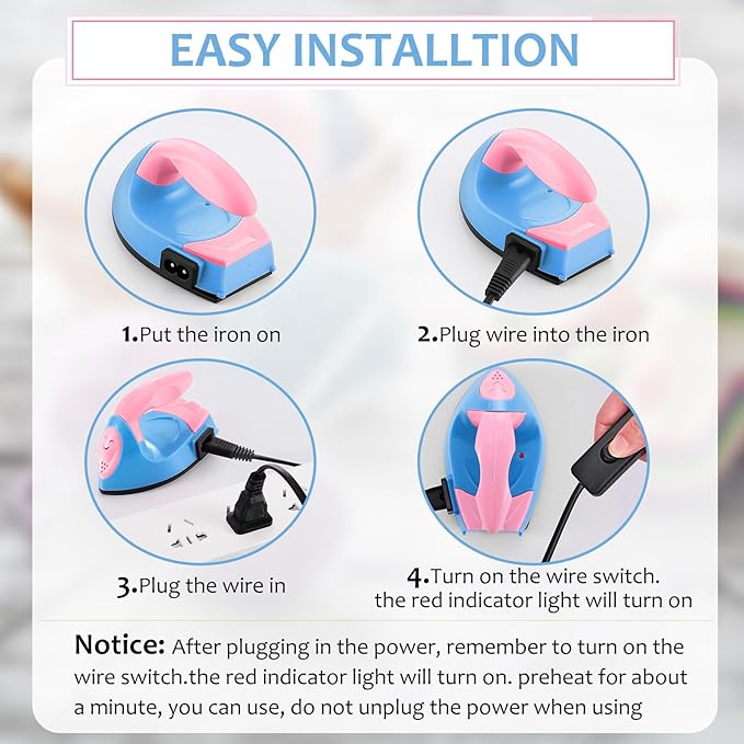 Honoson Mini Craft Iron Mini Heat Press Small Iron 3.93 x 2.36 x 2.76 in