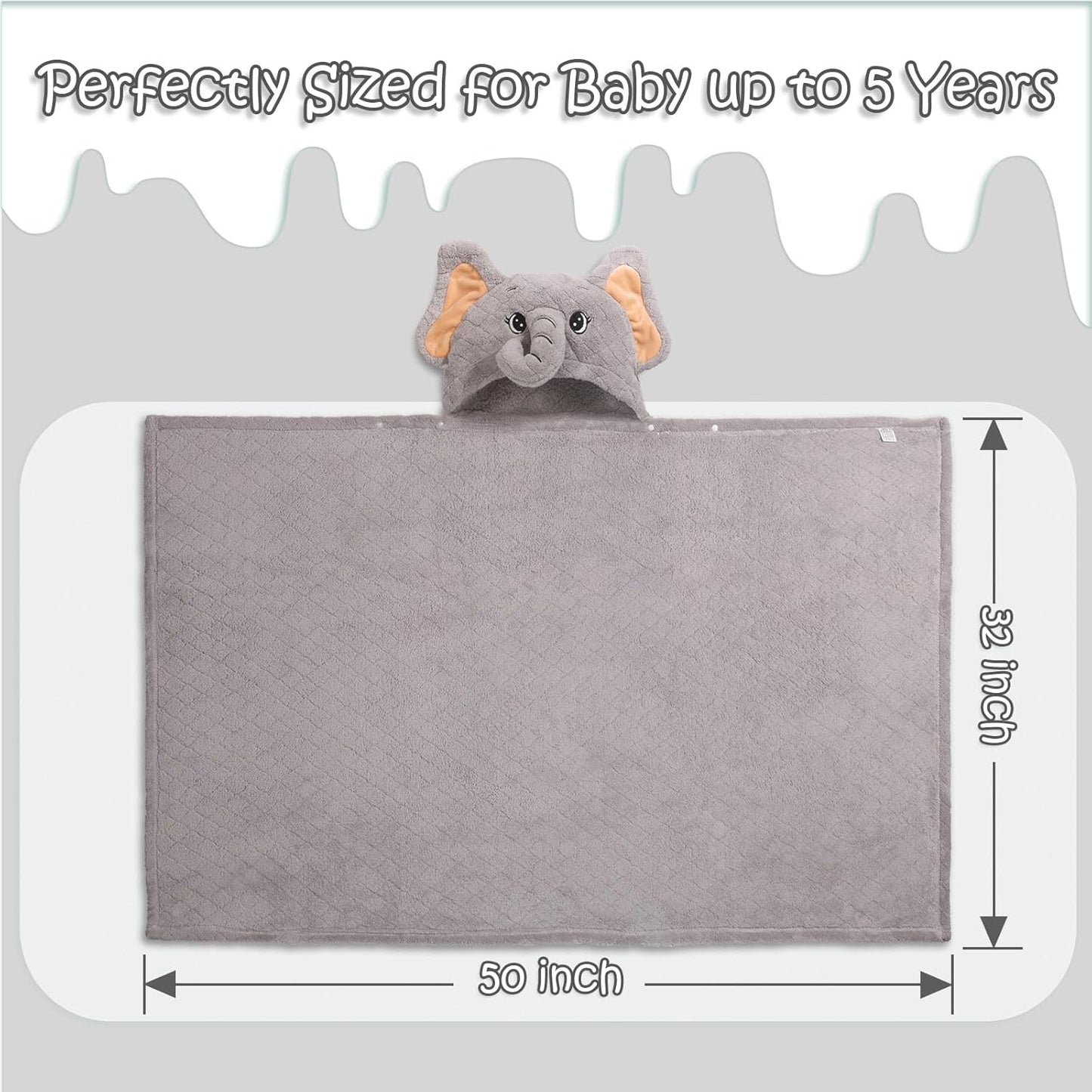 Baby Bath Towels with Hood, 50" x 32" Toddler Hooded Towels 0-5 Years,2-Pack Toddler Bath Towel Soft Absorbent with Animal Hood, Baby Bath & Hooded Towel