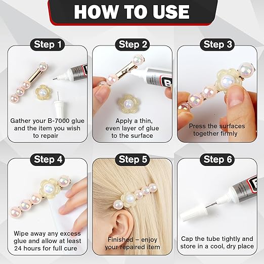 ALECPEA B7000 Bedazzling Glue, 16 Pack 15ml Clear Rhinestone Adhesive