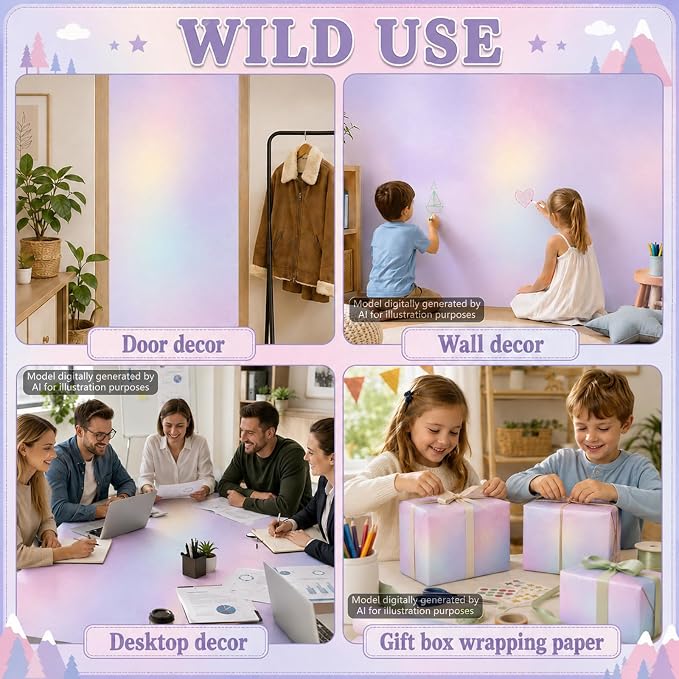 Dreamy Gradient Bulletin Board Roll Non-Woven Fabric Poster 16in X 20ft | Back